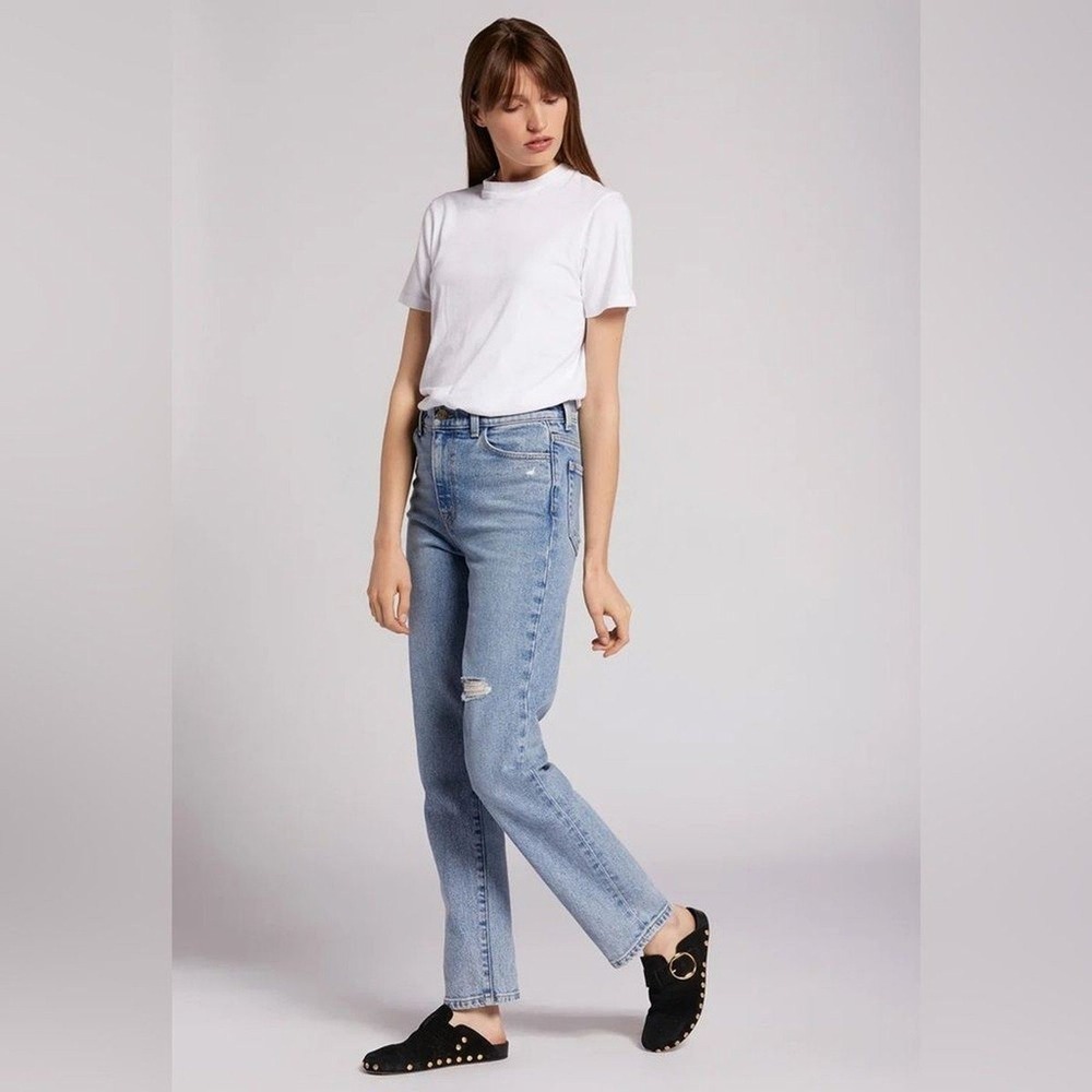 Current Elliott Women's 25 Distressed Light Wash Camino Denim‎ Jeans Designer
